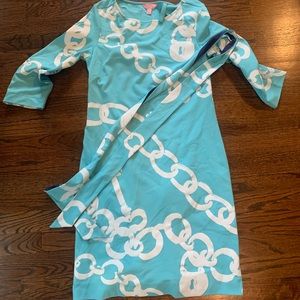 Lilly Pulitzer Medium dress - light blue with white detail, great condition
